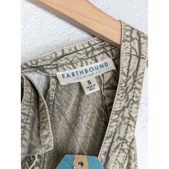 NWT Earthbound Trading Co. Halter V Neck Romper Pantsuit Size S Green Vi… - Picture 4 of 10